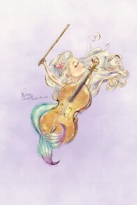 Mermaid playing the cello