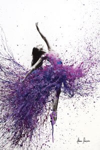 Ballerina with purple tutu splatter paint