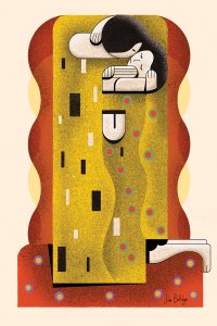 Abstract interpretation of The Kiss painting