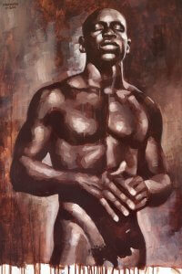DSS73 Nude black man with eyes closed