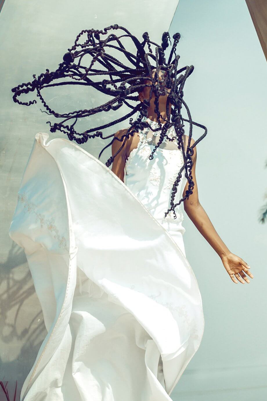 パリコレ 最高級ライン パステル花びら絵画デザイン シルクニット