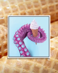 wbc-lifestyle-PFU34 Octopus tentacle holding a vanilla ice cream cone