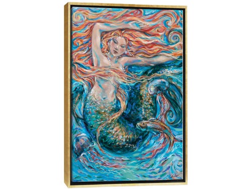 linda olsen painting - red haired mermaid