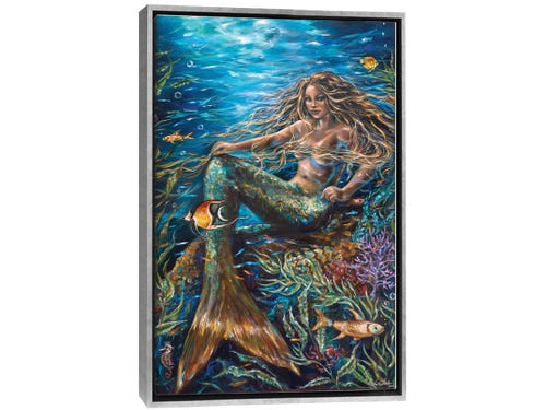 linda olsen painting - sea jewels mermaid