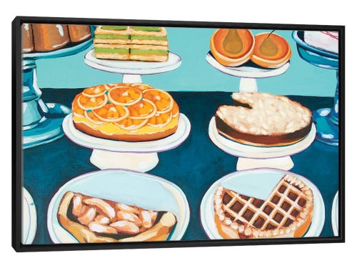 Laurel Greenfield painting - pastries and desserts on display