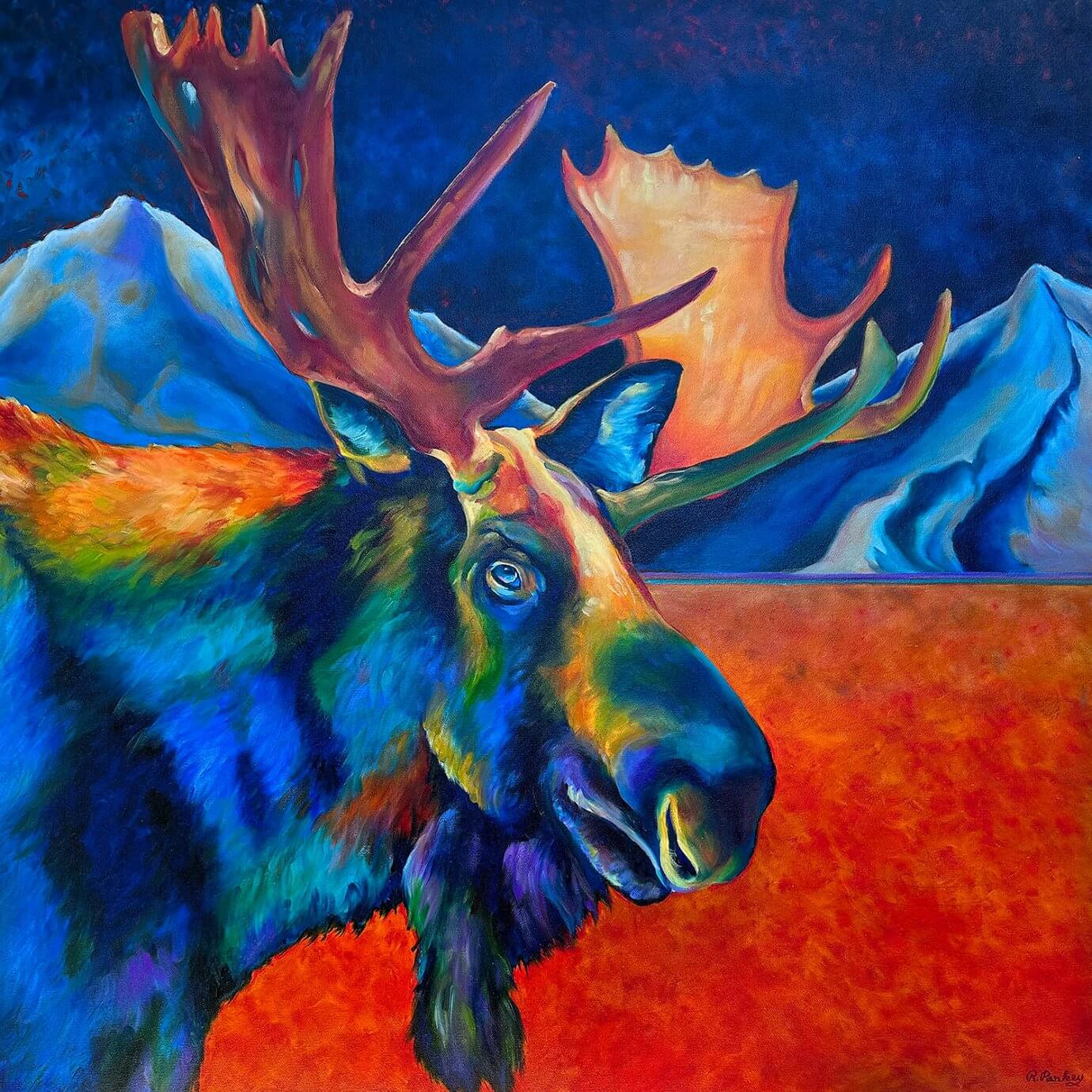 Jill and Robert Pankey painting - Big Bull Moose