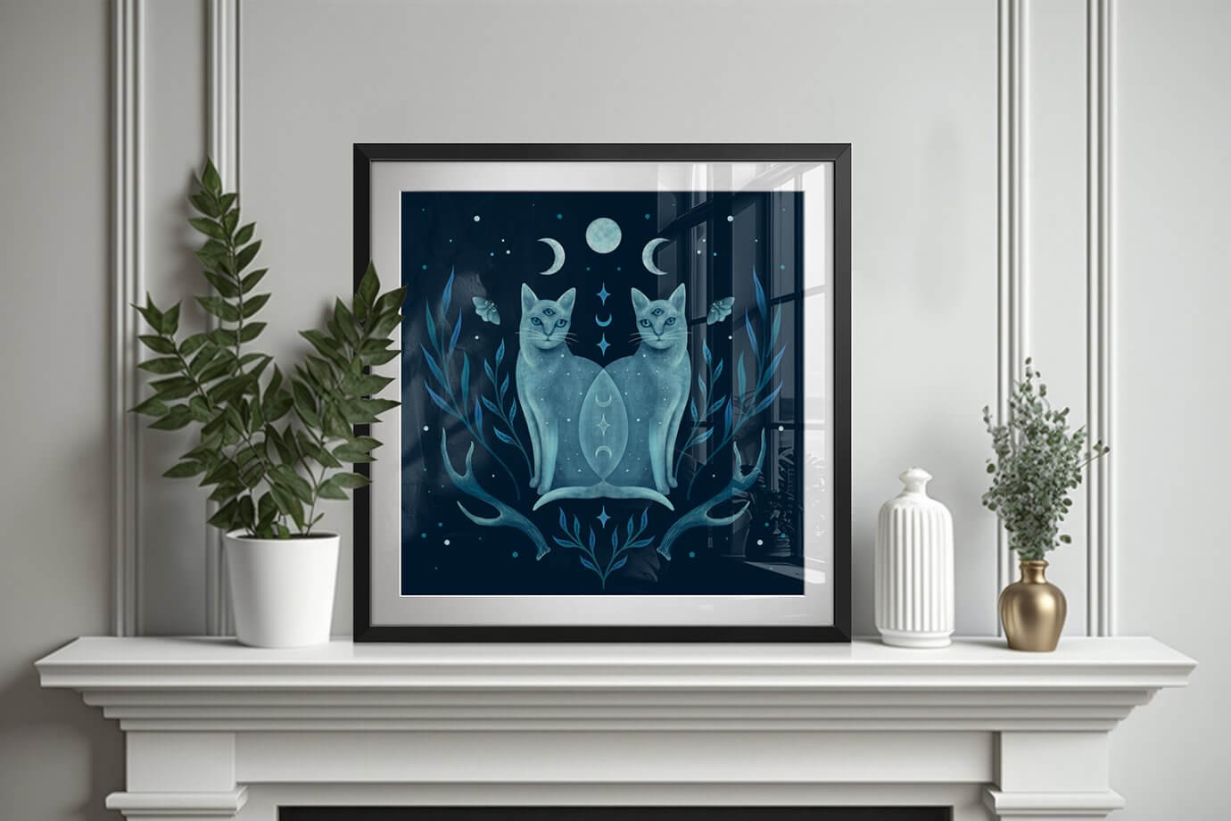symmetrical cat art