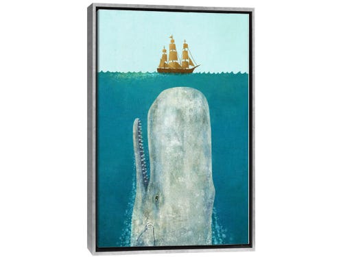 terry fan illustration - whale underneath sailboat