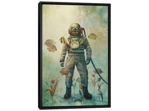 terry fan illustration - underwater diver