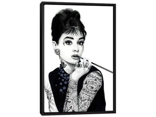 inked ikons drawing - audrey hepburn with tattoos