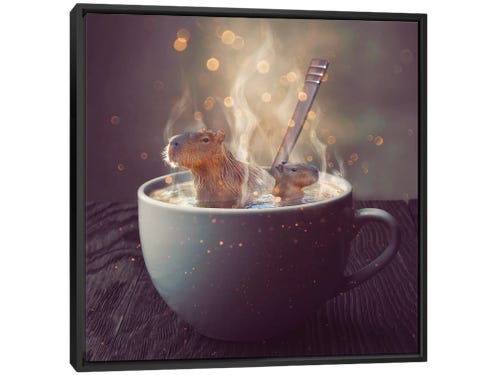 soaring anchor designs digital art - capybaras in a cup of tea