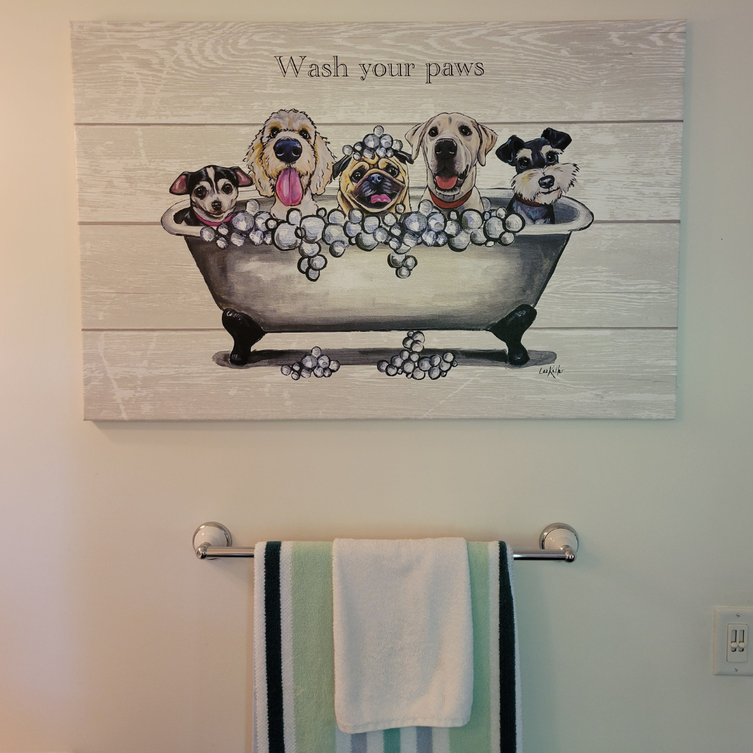 dog bathroom art