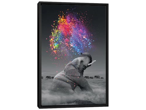 soaring anchor designs digital art - elephant with color explosion