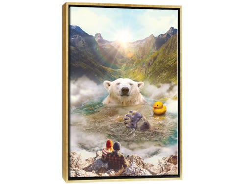 soaring anchor designs digital art - giant polar bear in springs with mountains