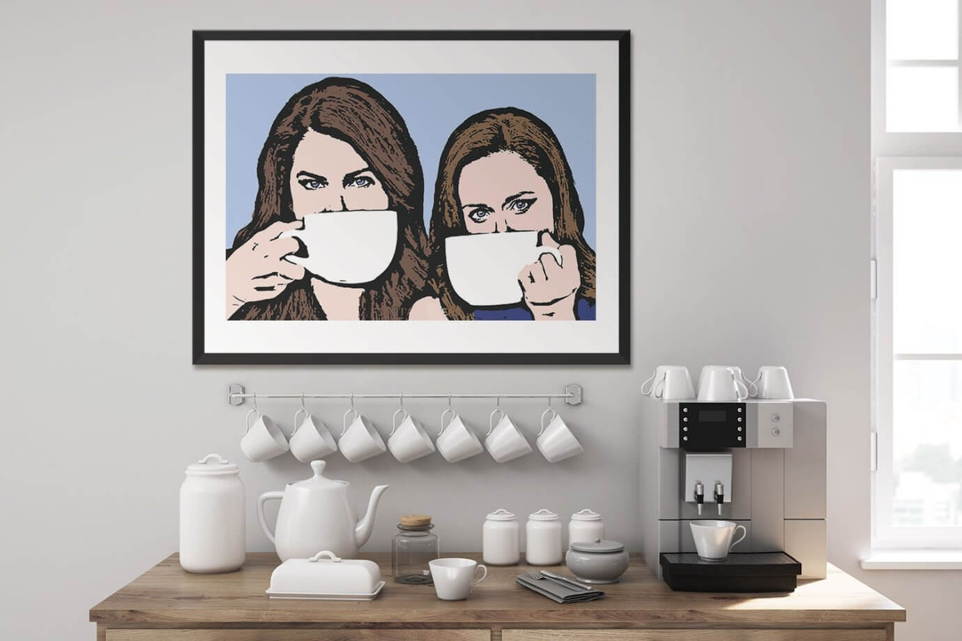 gilmore girls art above coffee bar