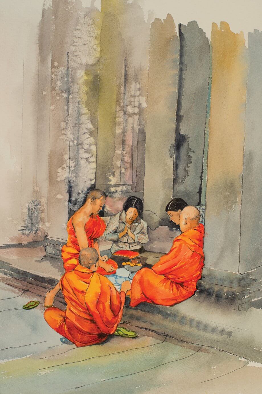 helen dubrovich watercolor painting - meditation