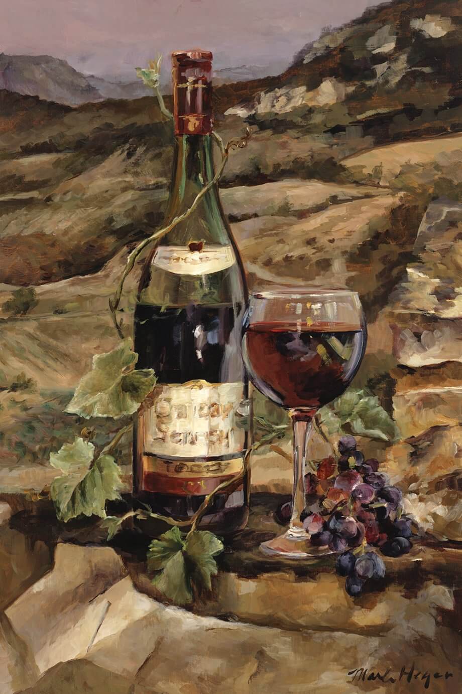 marilyn hageman painting - tuscan valley red wine