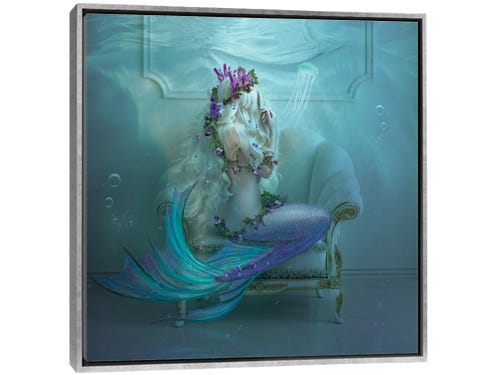 natalie shau mixed media art - mermaid underwater