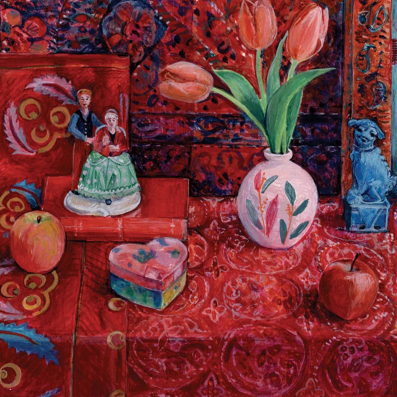 Rebecca Moss Guyver painting - red still life