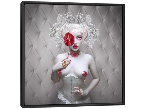 natalie shau mixed media art - mythical infrared woman
