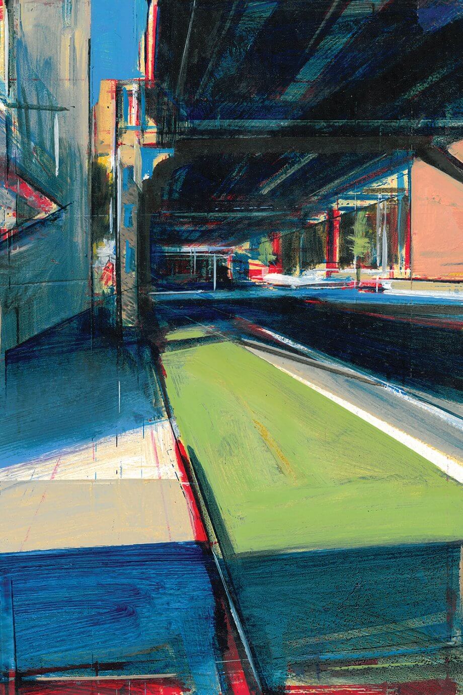 tom voyce painting - abstract new york overpass