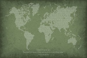 binary code world map against green background