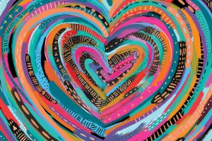 ETV204 multicolored heart