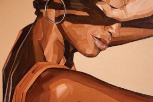 portrait of black woman with hoop earring