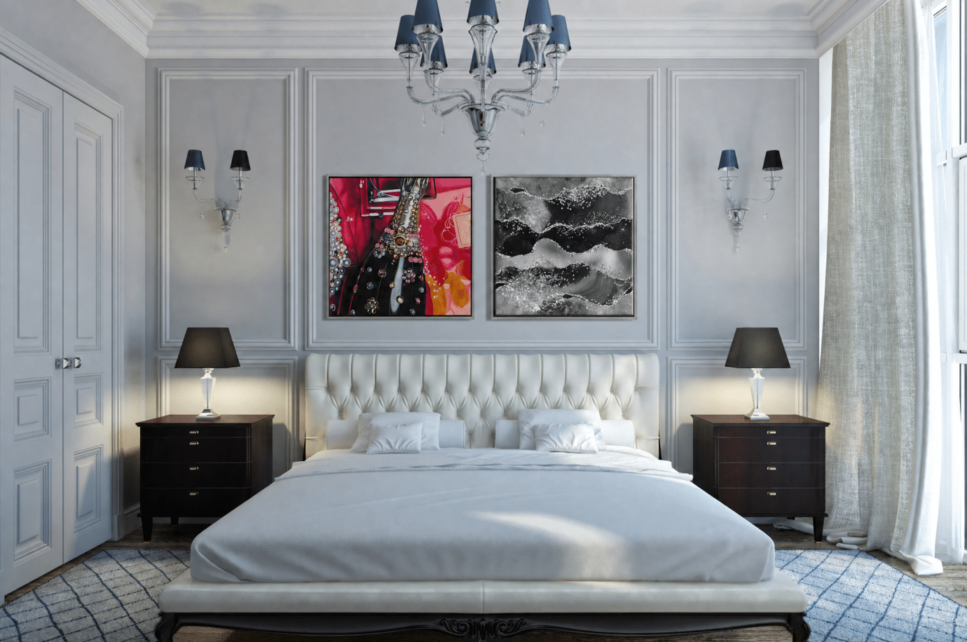 glamorous wall art - aesthetic bedroom ideas
