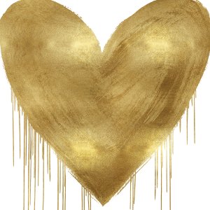 LRD8 dripping gold heart against white background