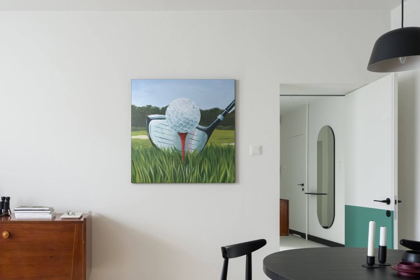 golf art on wall
