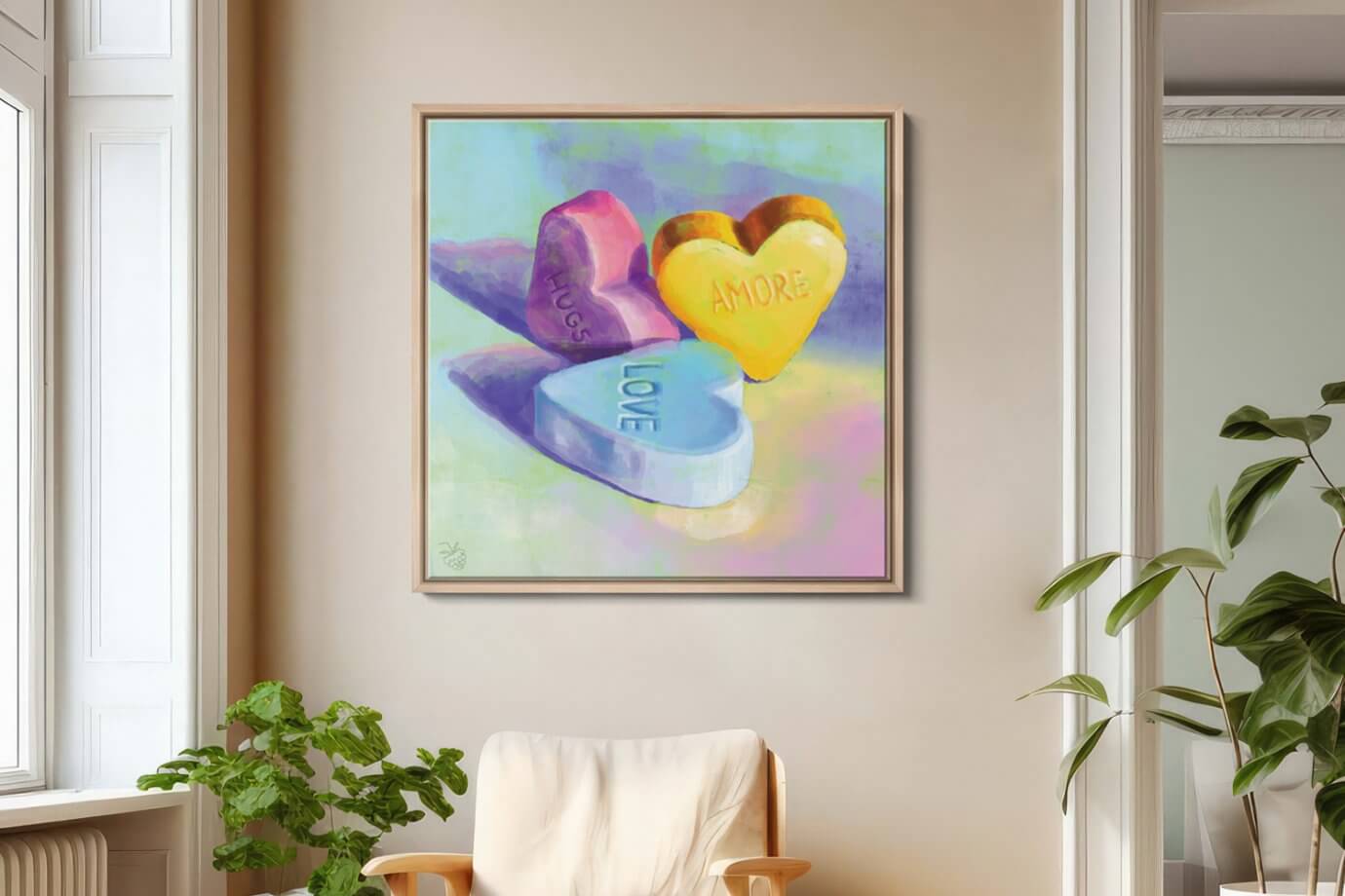 candy hearts valentines art