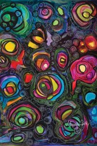 MUC14 multicolored circular abstract