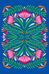 symmetrical pink flower art