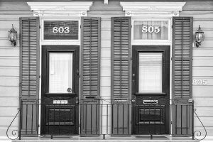 black and white doors