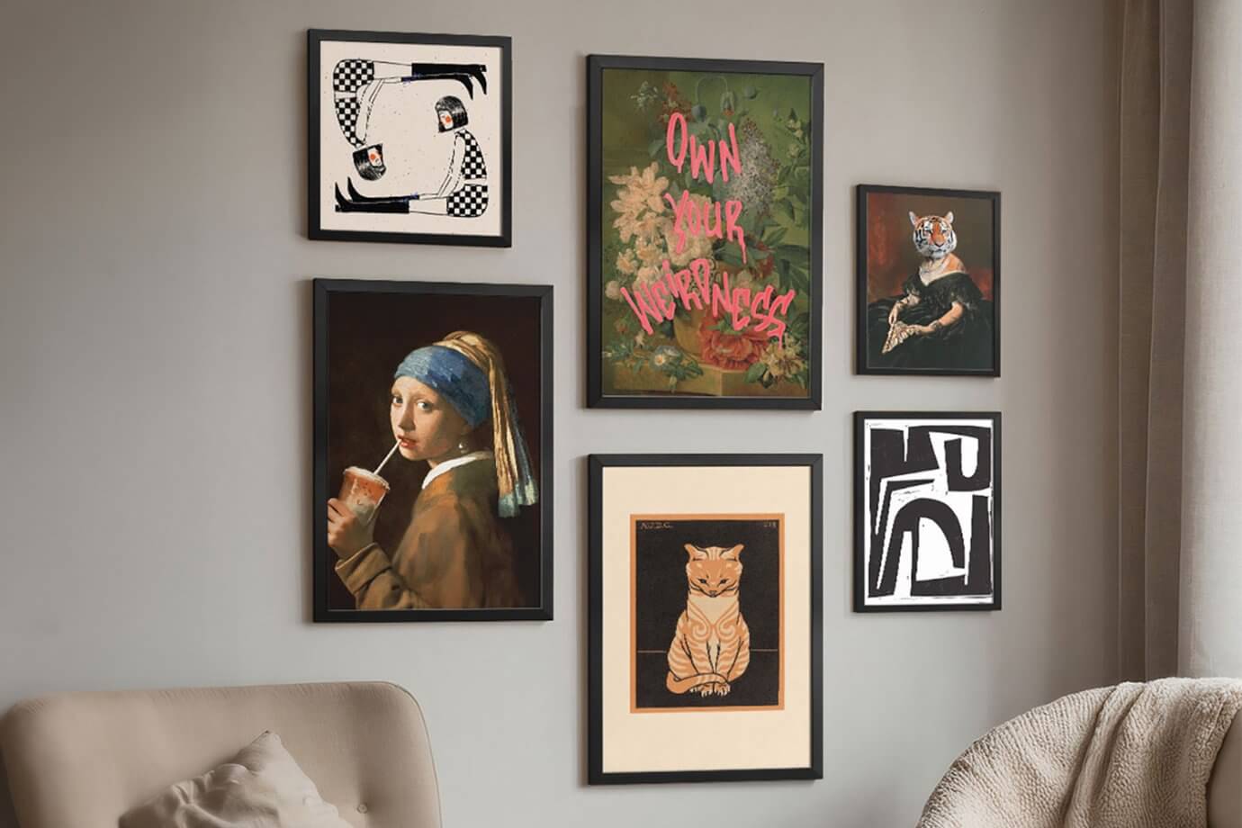 gallery wall of art
