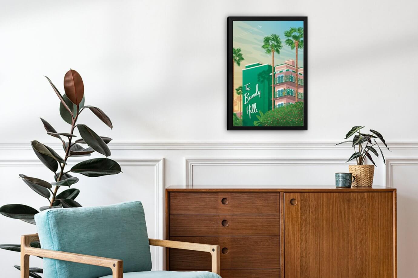 beverly hills travel poster