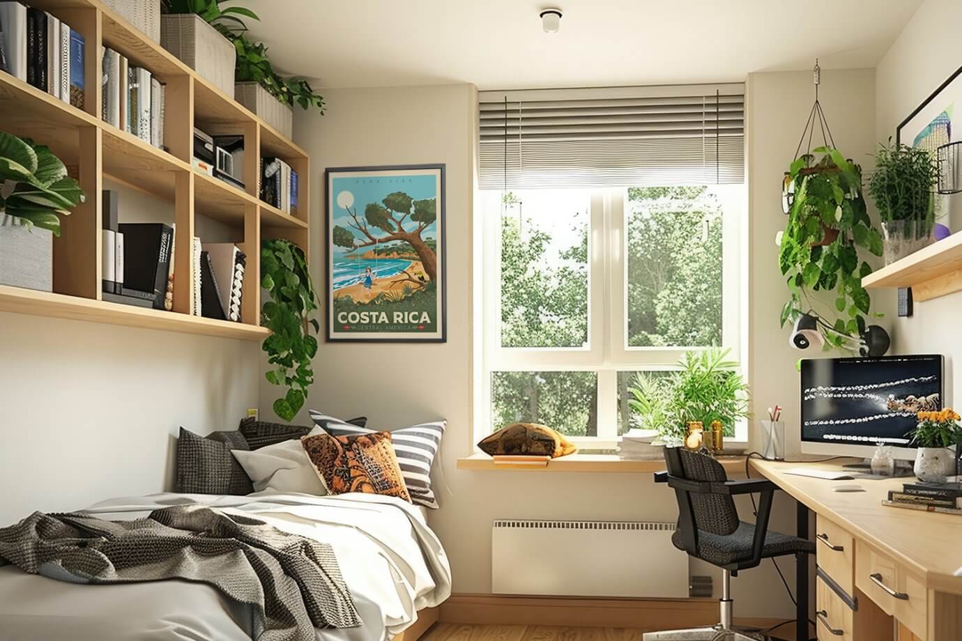 costa rica travel poster in bedroom
