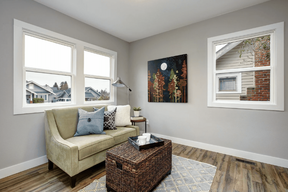rotating seasonal art in living room