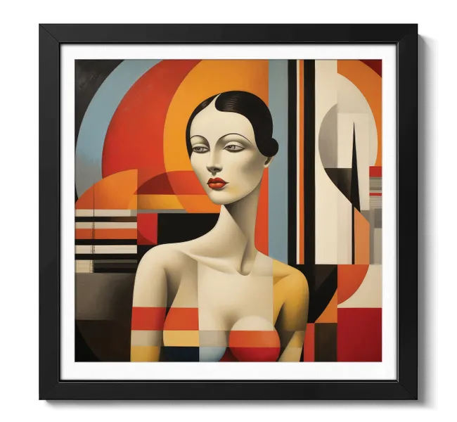 bauhaus patterned portrait of brazilian woman