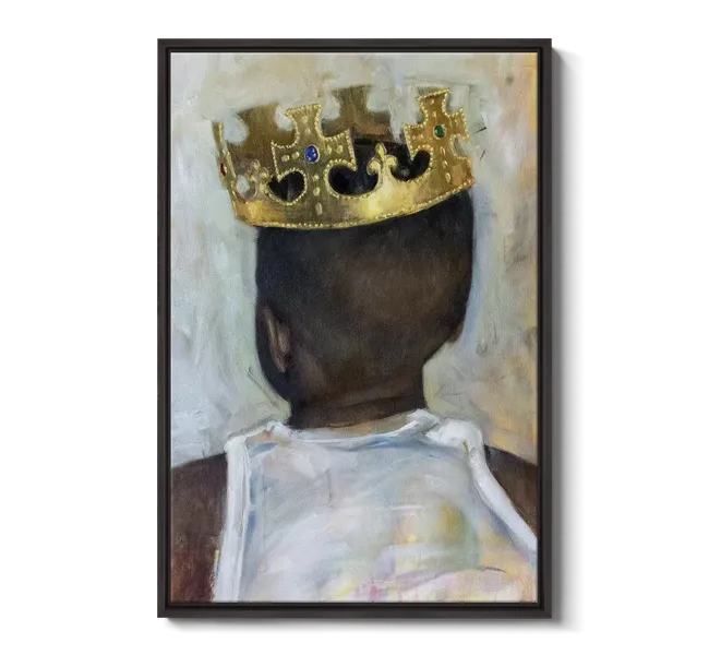 portrait of boy with gold crown