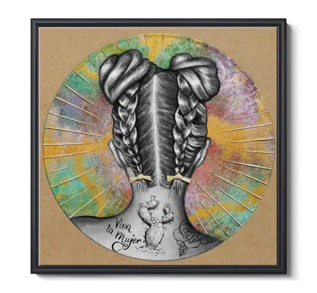 back of woman's head with braids