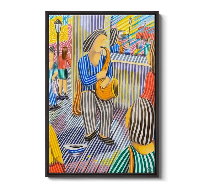 faceless person playing tuba