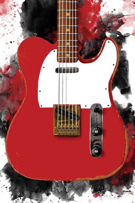 red electric guitar