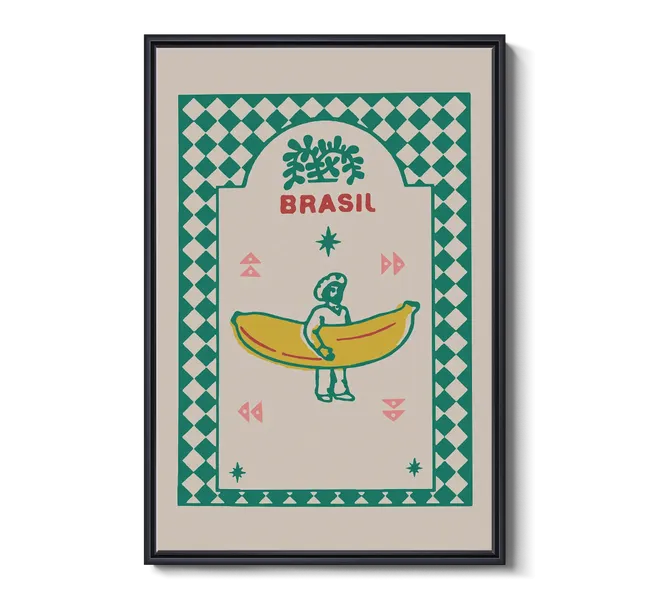 poster of Brasil with man holding banana