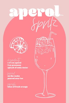 pink aperol spritz poster