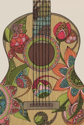floral patterned guitar