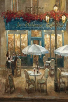 rainy paris cafe