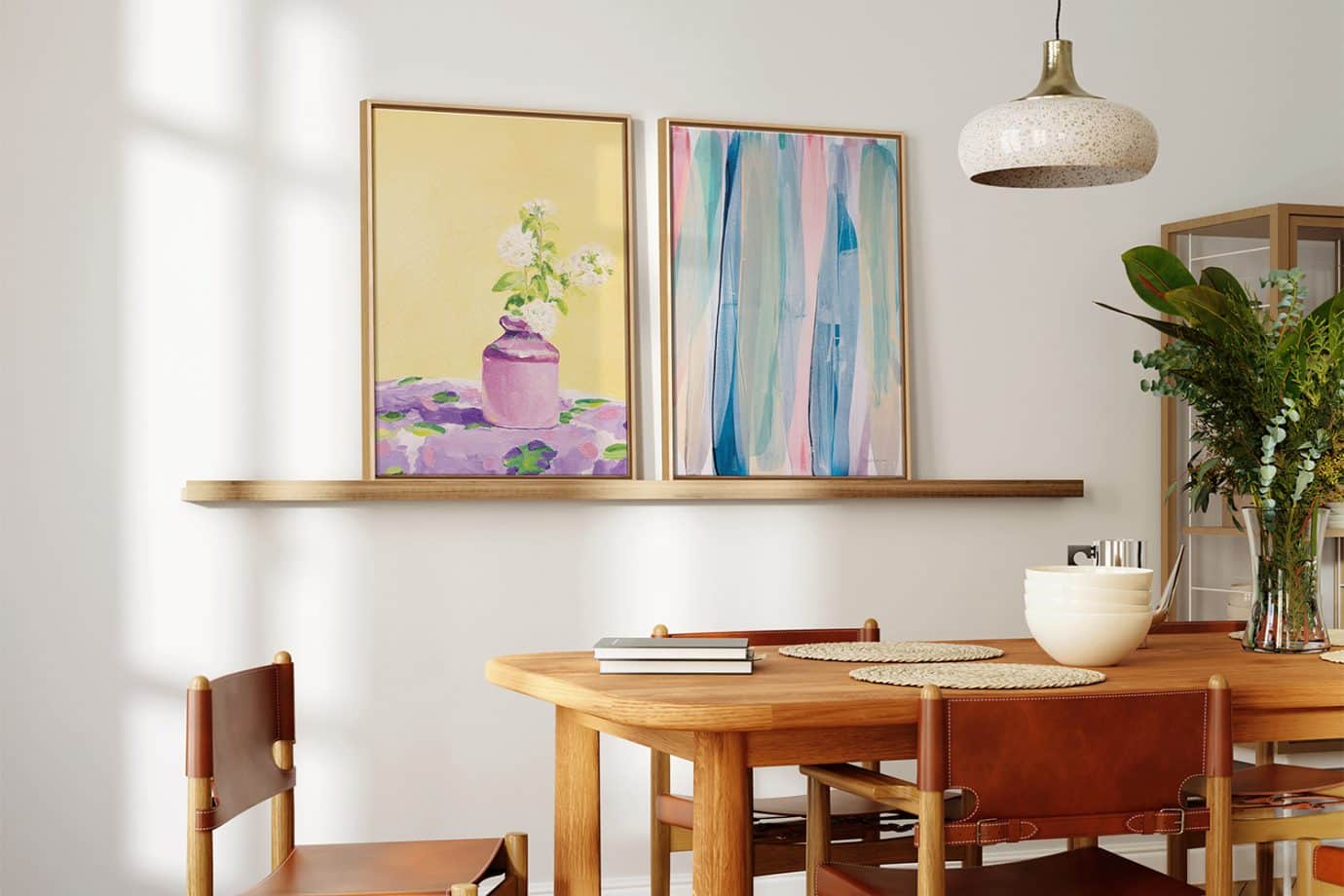 seasonal art refresh with spring colored art