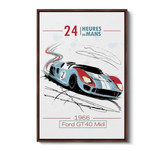 Red and blue race car poster